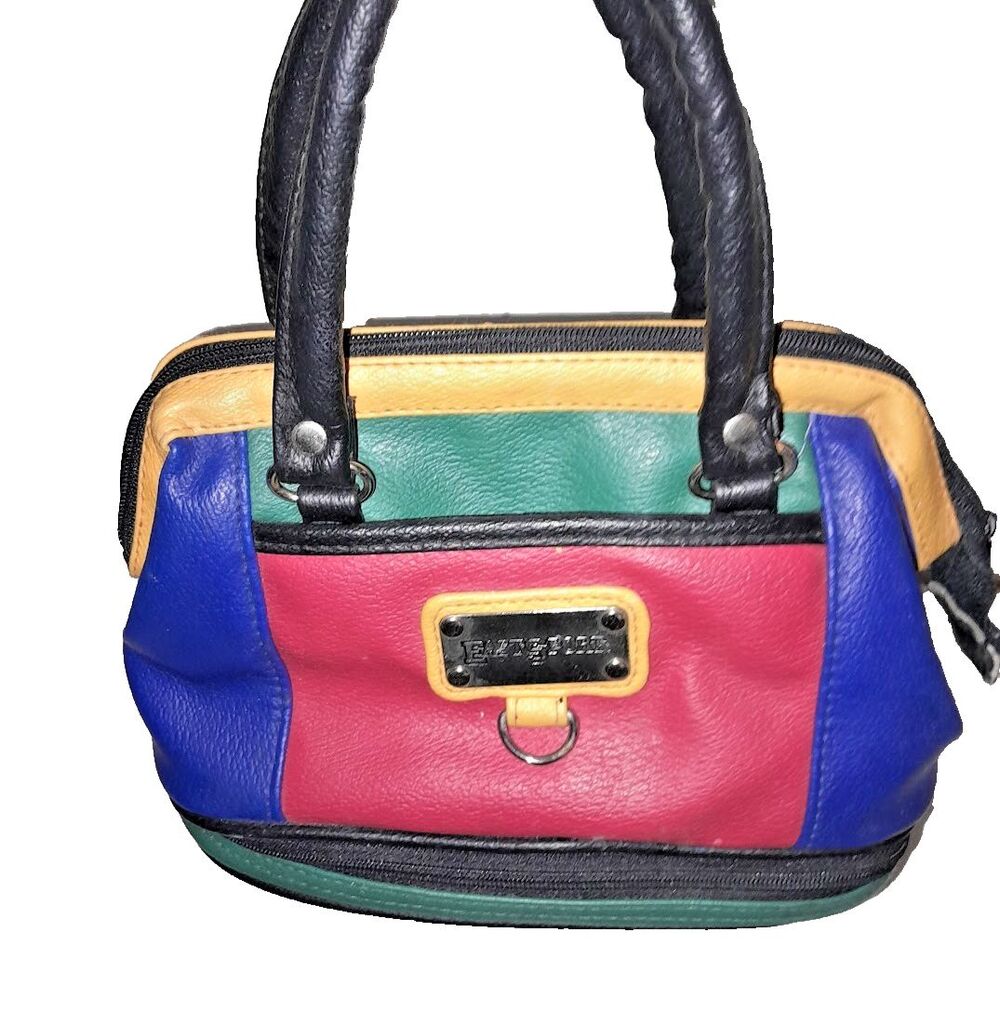 Vintage 90s East Sport Colorblock Handbag Mini Duffel Utility Bag Primary Colors